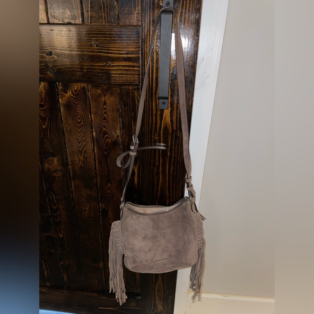 Michael Kors suede cross body fringe purse